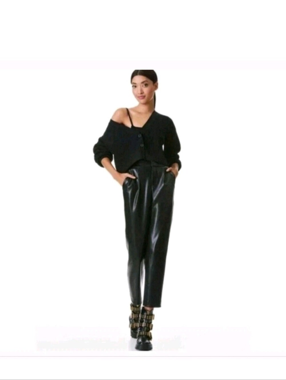 alice + olivia esta pleated leather pants Size 4 - Picture 9 of 11